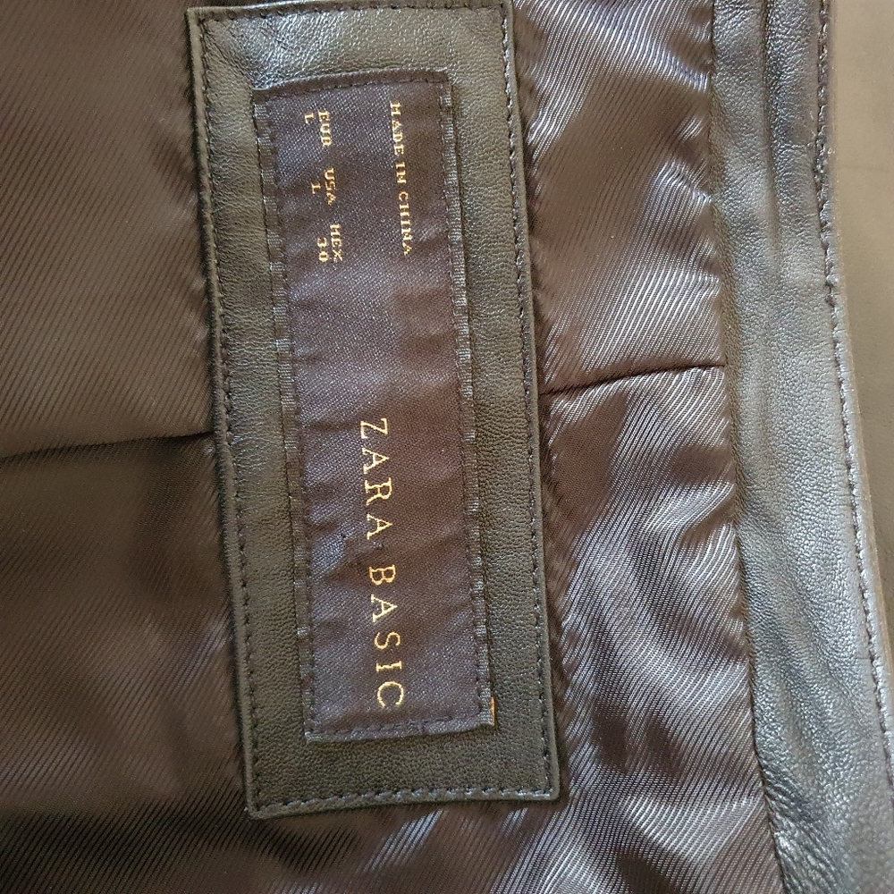 ZARA Black Sheep Skin Jacket Size EUR M/AU 12 - Picture 4 of 5